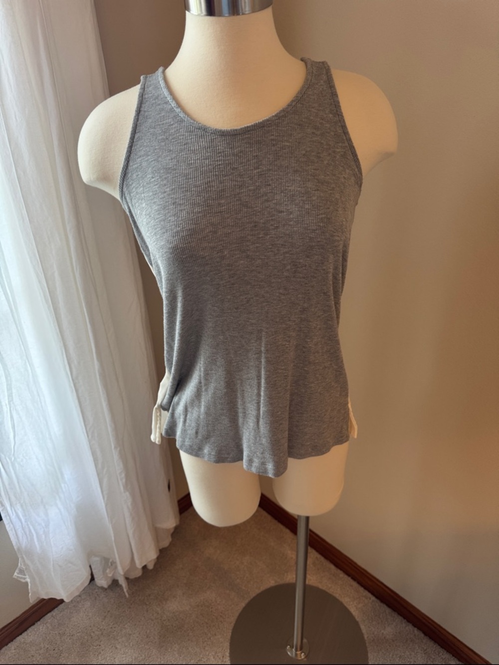 Lou & Grey Gray Ribbed Tank Top - Women's Casual Sleeveless Shirt
